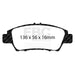 EBC yellowstuff brake pads front fits 2010 15 Honda Cr Z