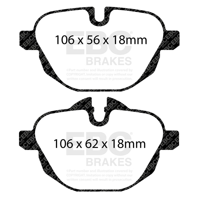 EBC redstuff brake pads rear fits 2011 Bmw X3 2 0 Turbo F25
