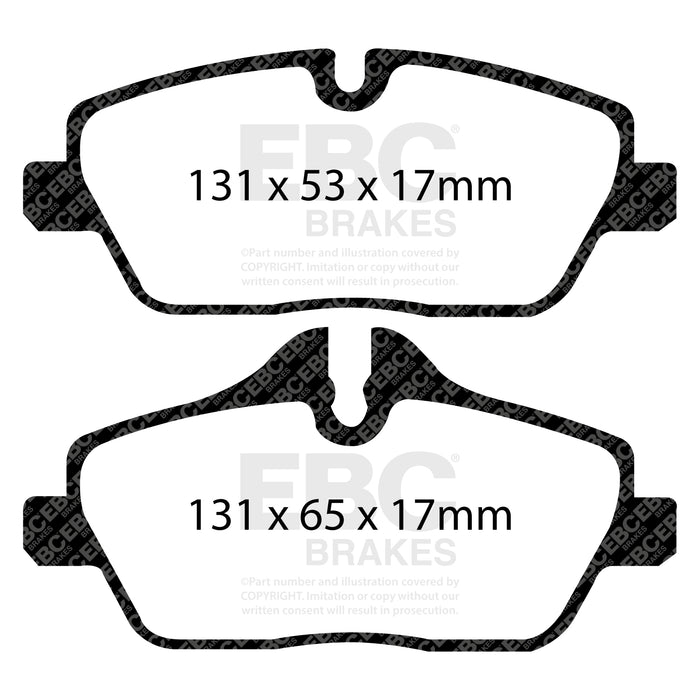 EBC yellowstuff brake pads front fits 2014 Mini Hardtop 1 5 Turbo Cooper