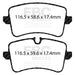 EBC greenstuff brake pads rear part DP22082 fits 2011 Audi A6 2 0 Turbo