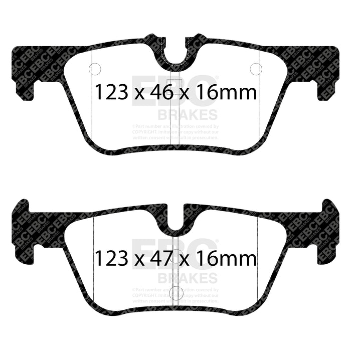 EBC yellowstuff brake pads rear fits 2014 Bmw 228 Coupe 2 0 Turbo Ate Calipers