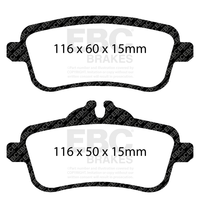 EBC yellowstuff brake pads rear fits 2014 Mercedes Benz Cla45 Amg 2 0 Turbo