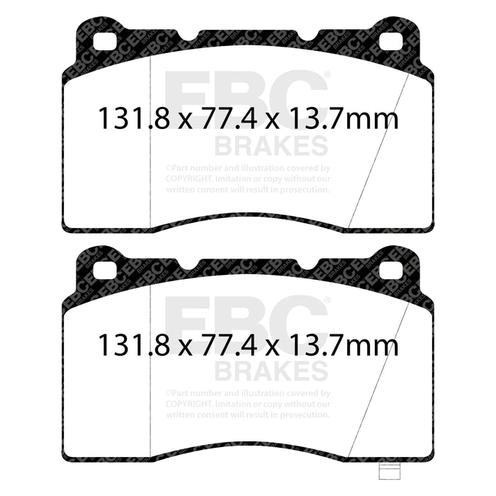 EBC yellowstuff brake pads front fits 2009 Hyundai Genesis Coupe 2 0 Turbo Brembo