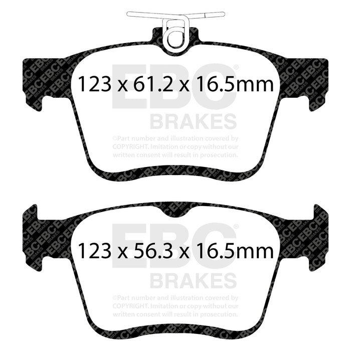 EBC yellowstuff brake pads rear fits 2014 Audi A3 1 8 Turbo W Electronic Parking