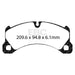EBC yellowstuff brake pads front fits 2010 Porsche Cayenne 3 6