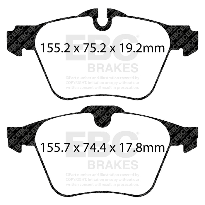 EBC redstuff brake pads front fits 2013 Jaguar F Type Cast Iron