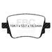 EBC yellowstuff brake pads rear fits 2015 21 Volkswagen Gti 2 0 Turbo