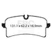 EBC yellowstuff brake pads rear fits 2014 Porsche Macan Cast Iron