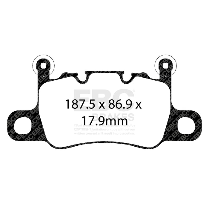 EBC yellowstuff brake pads rear fits 2013 15 Porsche 911 991 Cast Iron