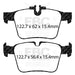 EBC yellowstuff brake pads rear fits 2015 Mercedes Benz C300 W205 2 0 Turbo 4 Matic
