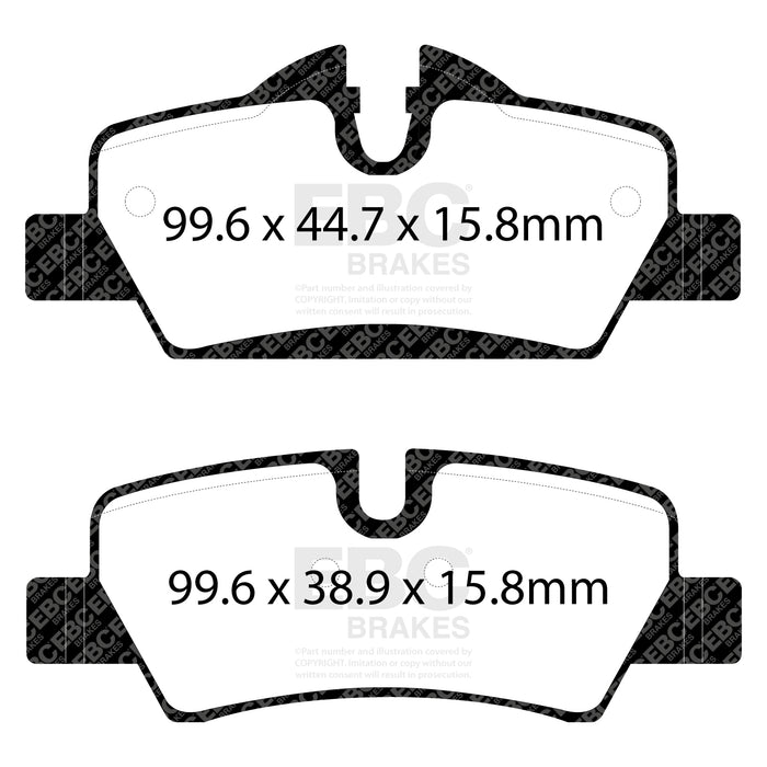 EBC yellowstuff brake pads rear fits 2014 Mini Hardtop 1 5 Turbo Cooper