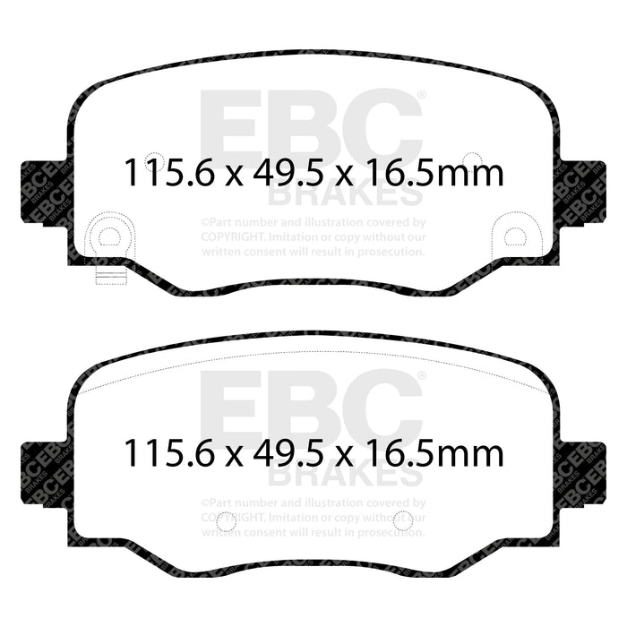 EBC yellowstuff brake pads rear fits 2015 Fiat 500x 1 4 Turbo