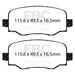 EBC yellowstuff brake pads rear fits 2015 Fiat 500x 1 4 Turbo