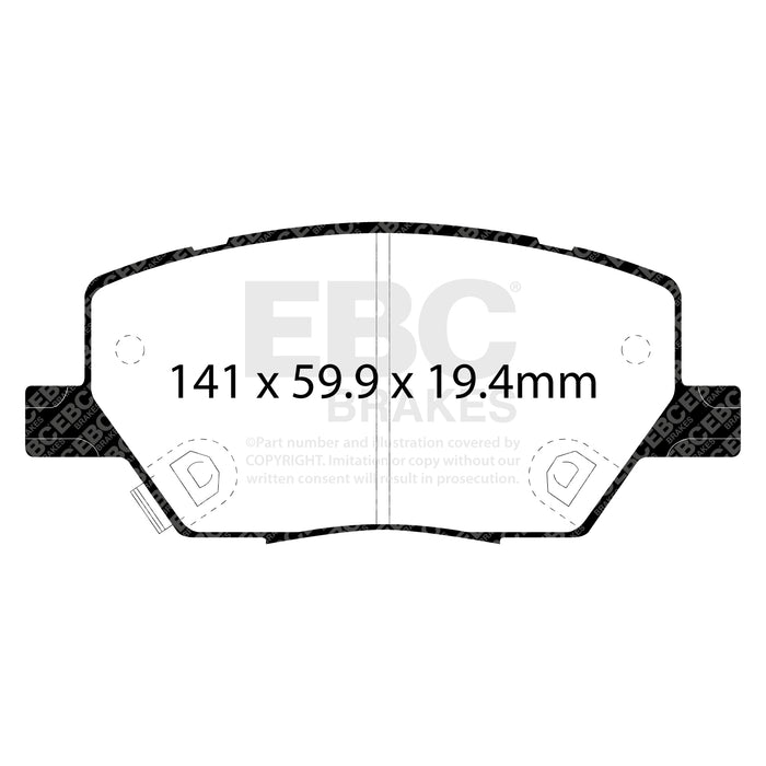EBC greenstuff brake pads front part DP62239 fits 2015 Fiat 500x 1 4l Turbo