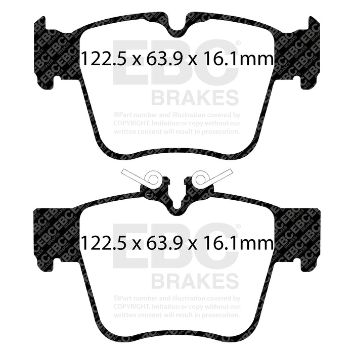 EBC redstuff brake pads rear fits 2015 Mercedes Benz C300 W205 2 0l Turbo Amg Sport Pkg
