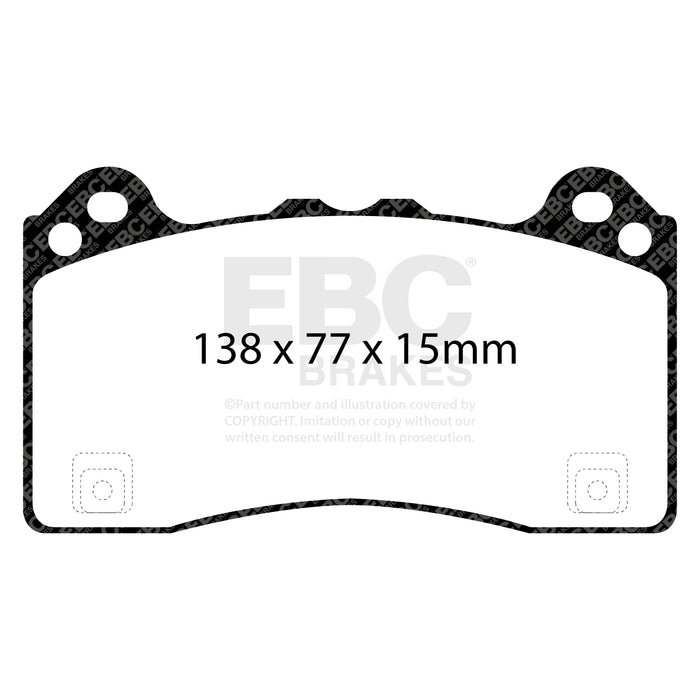 EBC yellowstuff brake pads front fits 2015 16 Ford Focus Rs