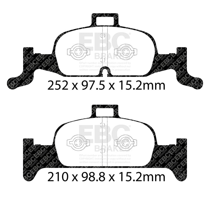 EBC yellowstuff brake pads front fits 2018 Audi A4 Allroad Quattro 2 0l Turbo