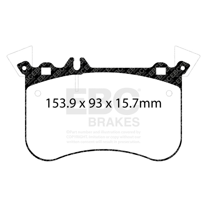 EBC yellowstuff brake pads front fits 2014 18 Mercedes Cla45 Amg W 13 8in