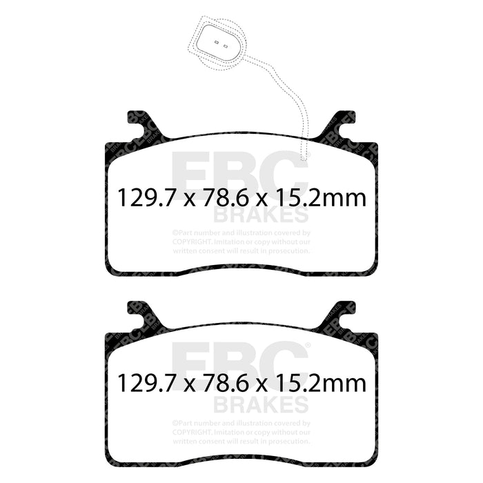 EBC yellowstuff brake pads front fits 2016 Alfa Romeo Guilia 2 0t