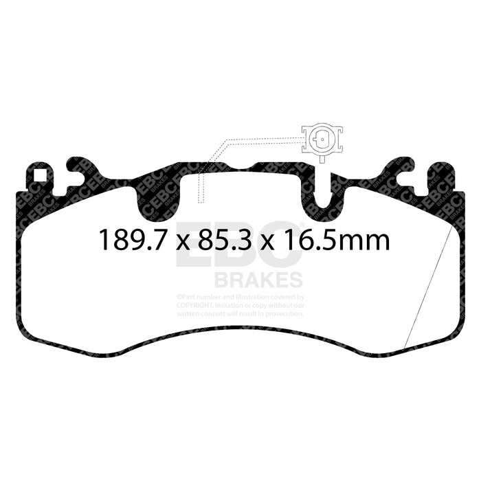 EBC yellowstuff brake pads front fits 2016 Maserati Levante 3 0tt 424