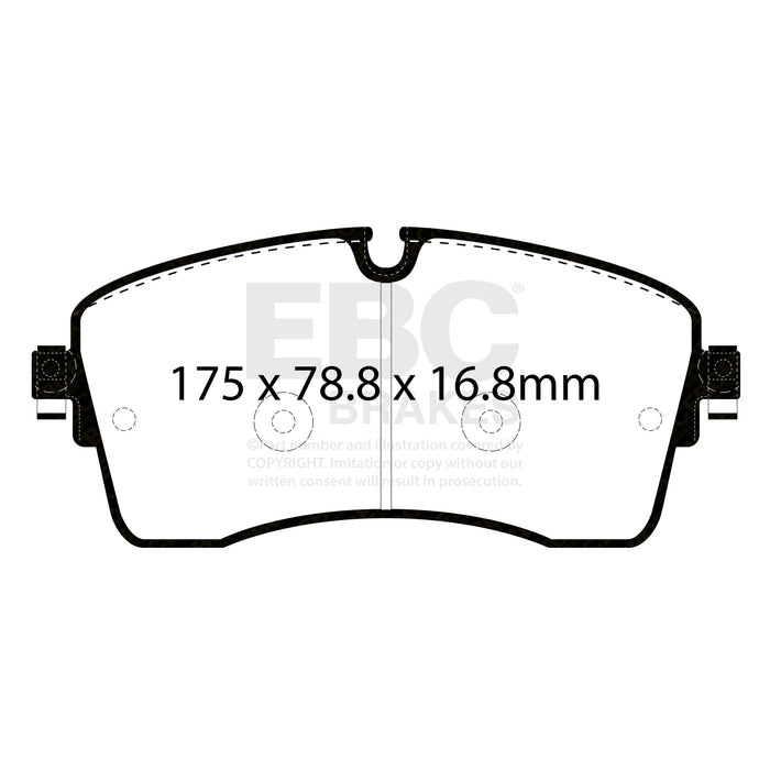 EBC greenstuff brake pads front part DP62385 fits 2018 Jaguar E Pace 2 0l Turbo 246