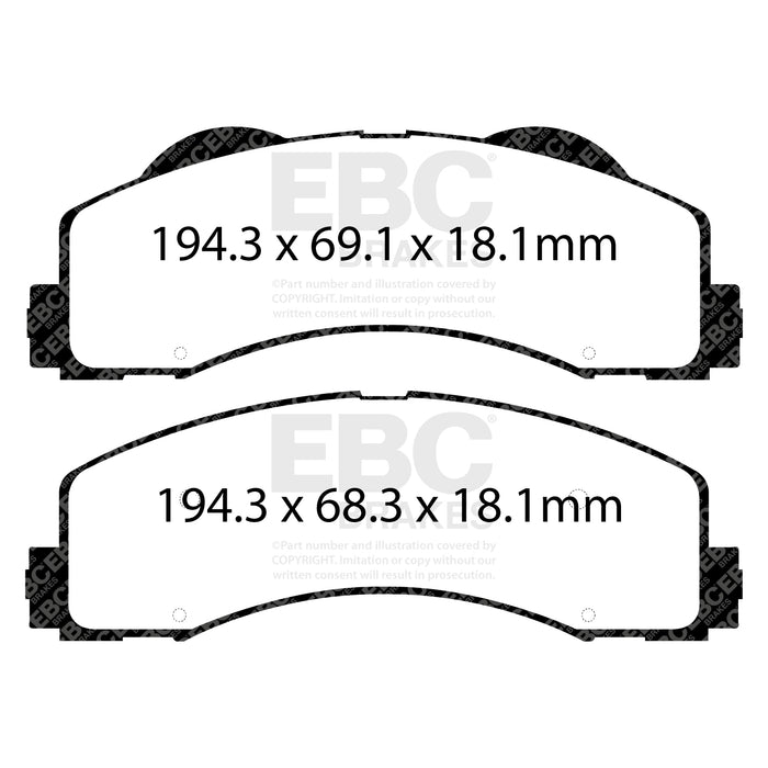 EBC greenstuff brake pads front part DP63034 fits 2015 Ford F150 2 7 Twin Turbo 2wd