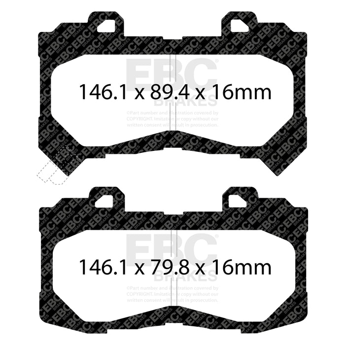 EBC yellowstuff brake pads front fits 2015 Chevrolet Colorado 2 5
