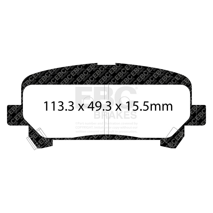 EBC yellowstuff brake pads rear fits 2015 Chevrolet Colorado 2 5