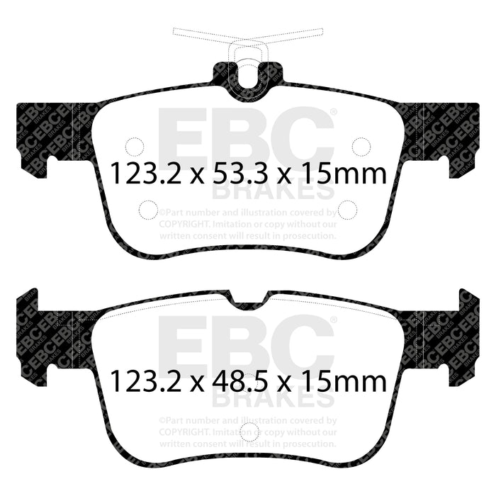 EBC ultimax brake pads rear part UD1833 fits 2015 Ford Edge 2 0 Turbo Fwd Ultimax2