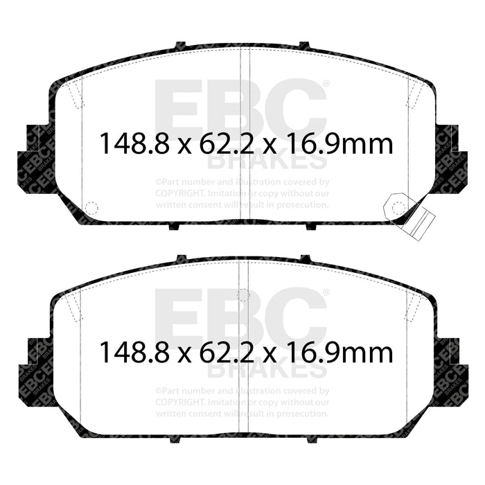 EBC redstuff brake pads front fits 2016 Acura Ilx 2 4