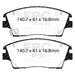 EBC yellowstuff brake pads front fits 2017 Hyundai Elantra 1 6l Turbo