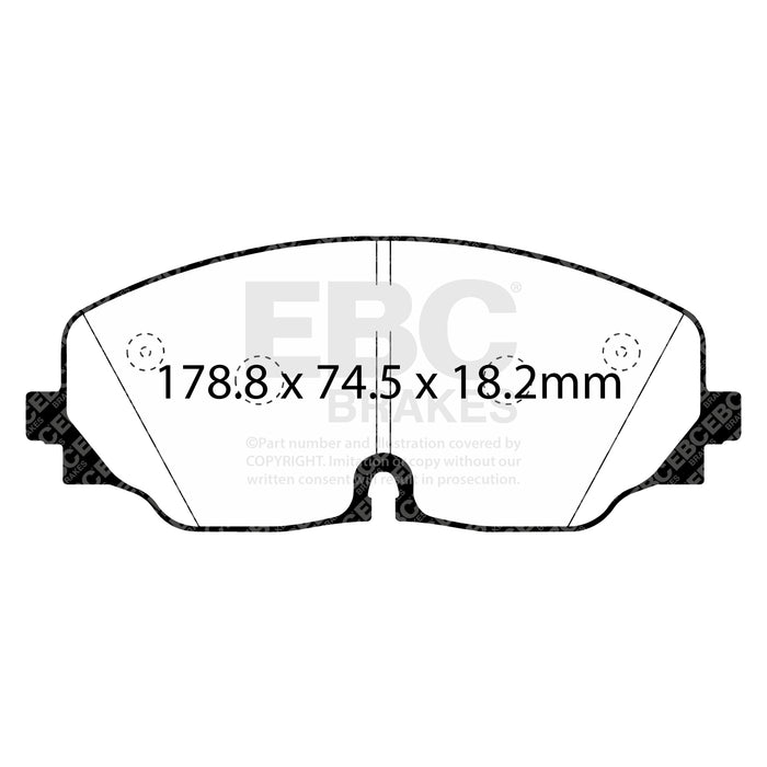 EBC ultimax brake pads front part UD2074 fits 2017 Volkswagen Atlas 2 0l Turbo