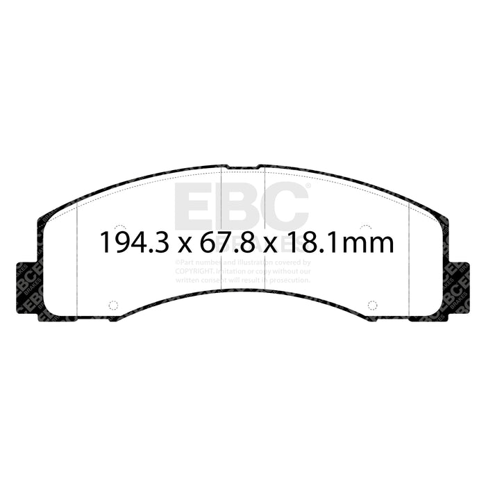 EBC yellowstuff brake pads front fits 2018 Ford F 150 2 7l Twin Turbo 2wd