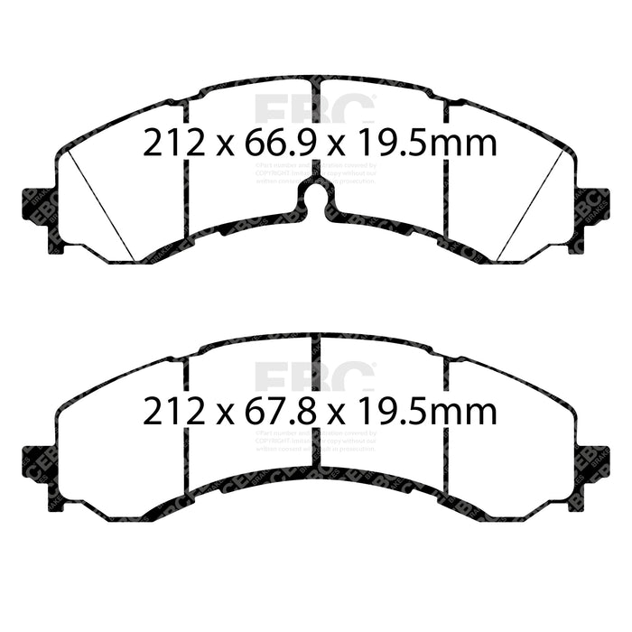 EBC yellowstuff brake pads front fits 2019 Chevrolet Silverado 2500 2wd