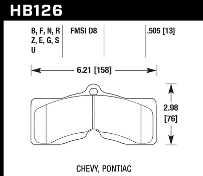 Hawk Performance HB126 Series Brake Pad 0.505 in. thick