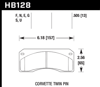 Hawk Performance HB128 Series Brake Pad 0.505 in. thick