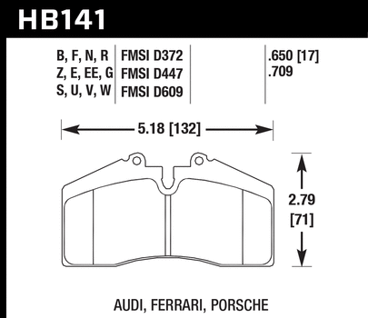 Hawk Performance HB141 Series Brake Pad 0.650 in. thick