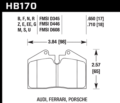 Hawk Performance HB170 Series Brake Pad 0.650 in. thick