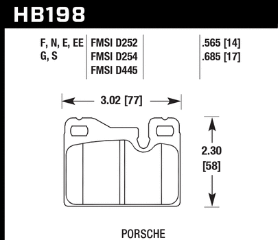 Hawk Performance HB198 Series Brake Pad 0.685 in. thick