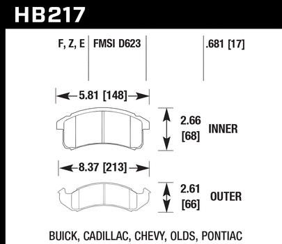 Hawk Performance HB217 Series Brake Pad 0.681 in. thick