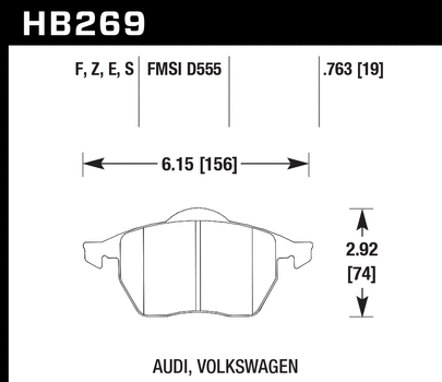 Hawk Performance HB269 Series Brake Pad 0.763 in. thick