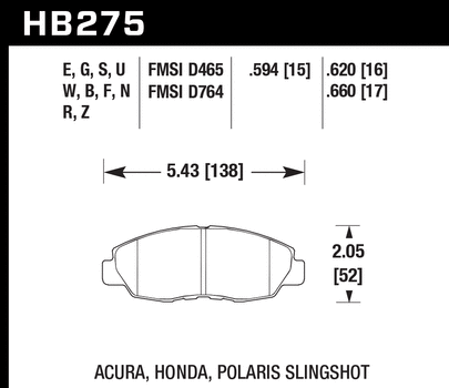 Hawk Performance HB275 Series Brake Pad 0.594 in. thick