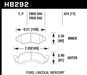 Hawk Performance HB292 Series Brake Pad 0.674 in. thick