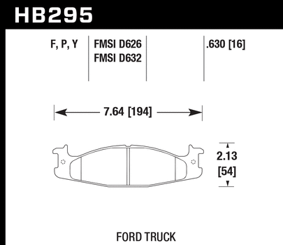 Hawk Performance HB295 Series Brake Pad 0.630 in. thick