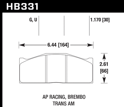 Hawk Performance HB331 Series Brake Pad 0.17 in. thick