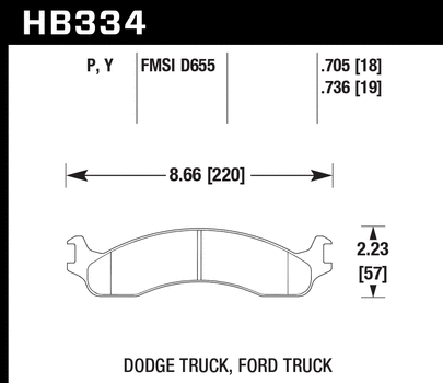 Hawk Performance HB334 Series Brake Pad 0.705 in. thick