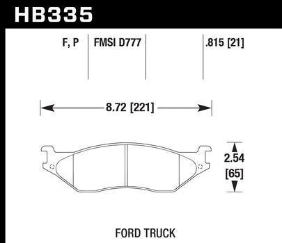 Hawk Performance HB335 Series Brake Pad 0.815 in. thick