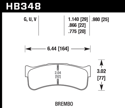 Hawk Performance HB348 Series Brake Pad 0.14 in. thick