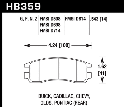 Hawk Performance HB359 Series Brake Pad 0.543 in. thick