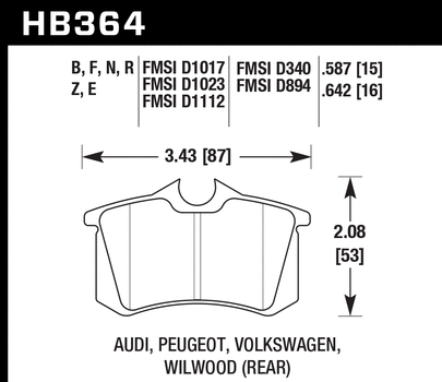 Hawk Performance HB364 Series Brake Pad 0.587 in. thick